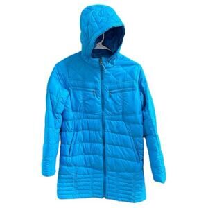 L. L. Bean Down Filled Blue Quilted Puffer Coat, VGUC, Sz Girls L (14-16) (14B)